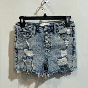VERVET High Rise Button Fly Jean Short Size Small Waist 26 Inseam‎ 3”